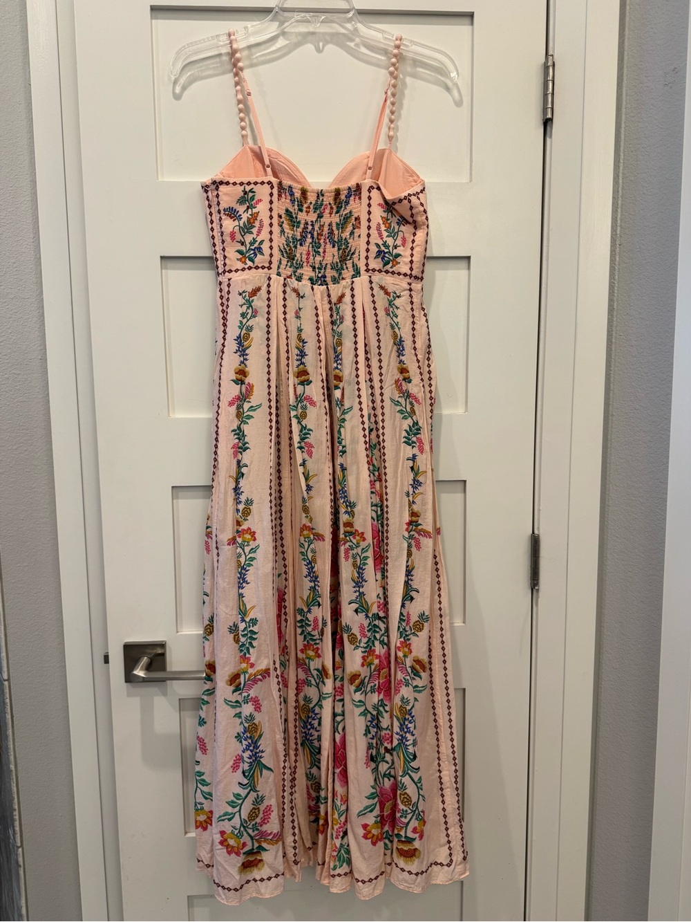 Small Farm Rio Pink Delicate Forest Floral Tropical Maxi Dress - Picture 12 of 16